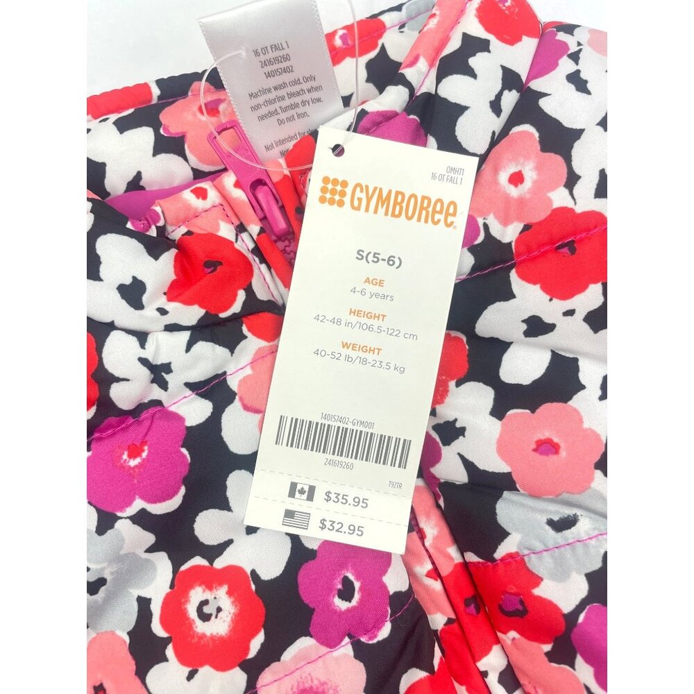 Gymboree Girl Floral Puffer Vest  Jacket S (5-6) - Picture 2 of 10